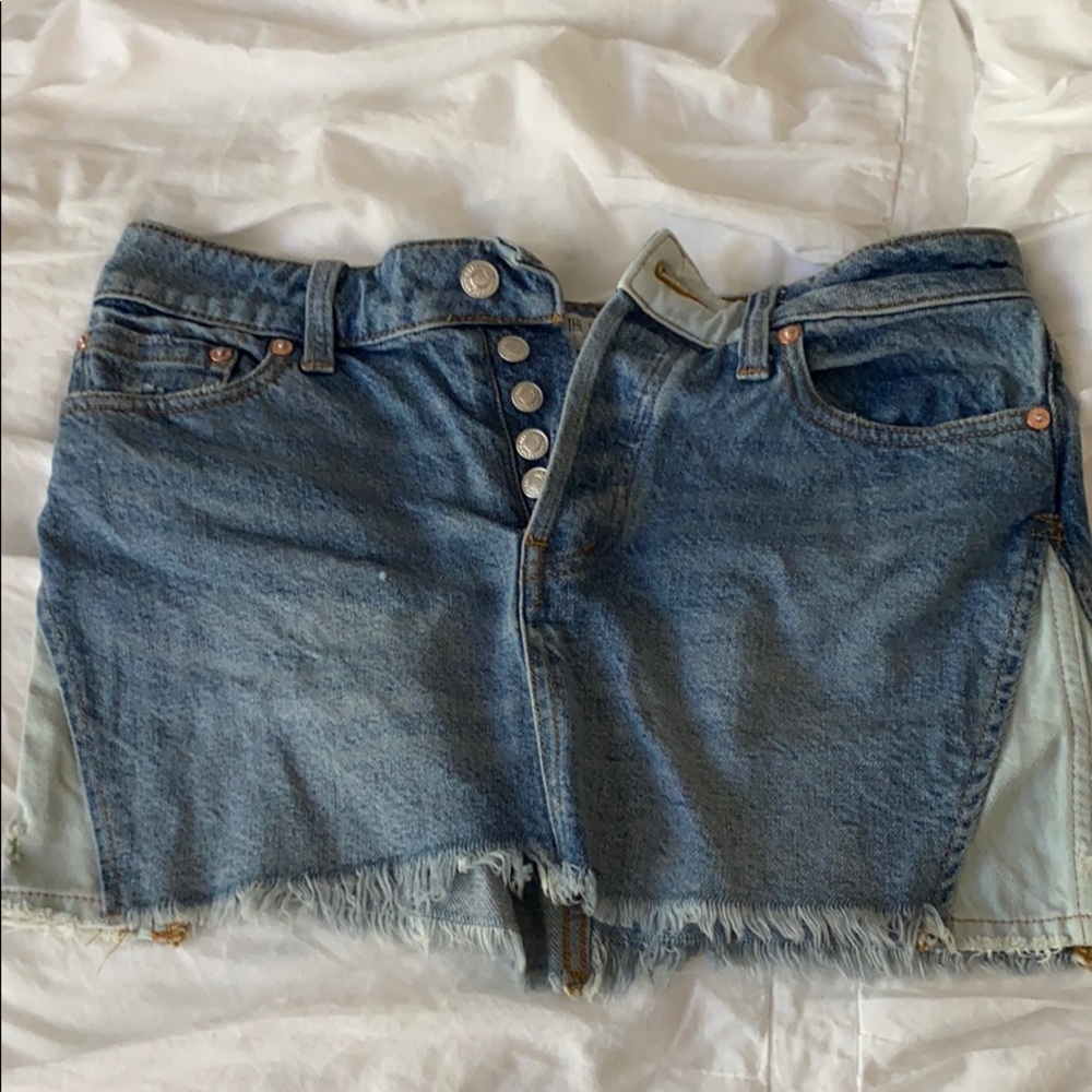 free people denim skirt
